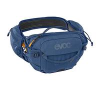 EVOC HIP PACK PRO 3 bum bag per tour e percorsi in bicicletta (capacità 3L, AIRFLOW CONTACT SYSTEM, cintura anca AIRO FLEX, sistema VENTI FLAP, portaborraccia), denim