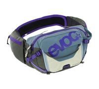 EVOC HIP PACK PRO 3 + HYDRATION BLADDER 1,5, marsupio (AIR FLOW CONTACT SYSTEM, cintura AERO FLEX, incl. sacca idrica da 1,5 l e portaborraccia, taglia unica), acciaio - viola - oliva scuro