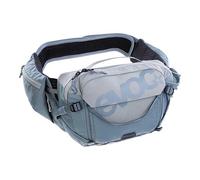 EVOC HIP PACK PRO 3 + HYDRATION BLADDER 1,5, marsupio (AIR FLOW CONTACT SYSTEM, cintura AERO FLEX, incl. sacca idrica da 1,5 l e portaborraccia, taglia unica), Stone - Steel