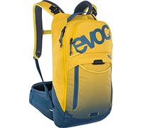 EVOC TRAIL PRO 10l zaino protettivo per trail riding & racing (taglia: S/M, protettore dorsale LITESHIELD PLUS, ampie alette per i fianchi, scomparto per vescica di idratazione da 3l), Curry/Denim