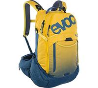 EVOC TRAIL PRO 26l zaino protettivo per lunghi tour in bicicletta (taglia: S/M, LITESHIELD PLUS BACK PROTECTOR, estremamente leggero, ampie alette per i fianchi, cintura per i fianchi), Curry/Denim