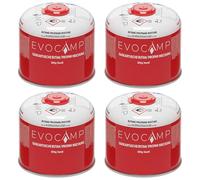 EVOCAMP Cartuccia di Gas propano butano da 300g valvola a Vite con Filettatura Europea 7/16" Cartuccia a valvola 539ml con Chiusura di Sicurezza Automatica valvola a Vite per cartucce di Gas (4X)