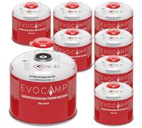 EVOCAMP Cartuccia di Gas propano butano da 300g valvola a Vite con Filettatura Europea 7/16" Cartuccia a valvola 539ml con Chiusura di Sicurezza Automatica valvola a Vite per cartucce di Gas (8X)