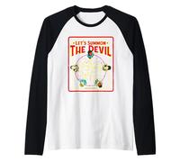 Evociamo Il Diavolo Pentagramma Retro Satanico Dark Humor Maglia con Maniche Raglan