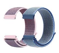 Evod, cinturino in nylon a sgancio rapido, 20 mm, compatibile con Garmin vivoactive3/Forerunner 645/Galaxy Watch 42 mm/Active2 44 mm 40 mm, Ticwatch 2/E uomo donna 22mm Sabbia Ros Blu Tahoe