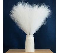 EVODIS Erba pampa artificiale, 45 cm, erba della pampa artificiale, soffice 6 steli, decorazione floreale per la casa e il matrimonio (bianco)