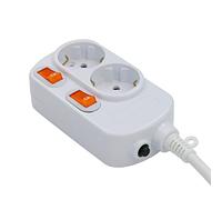 EVOELEC Ciabatta elettrica commutabile con protezione da sovracorrente, 16 A, 250 V (3 m, 2 scomparti)