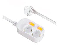 EVOELEC Multipresa singola commutabile con protezione da sovracorrente 16 A 250 V (1,5 m, 2 vie)