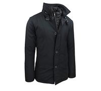 Evoga Giaccone piumino uomo invernale casual elegante trench con gilet interno (L, Nero)