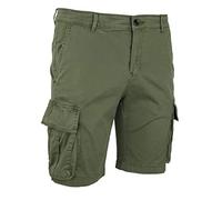 Evoga Pantaloni Corti Uomo Cargo Verde Militare Slim Fit in Cotone con tasconi Laterali (50, Verde Militare)