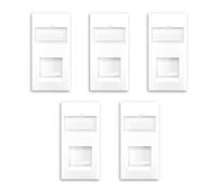Evoges Modulo Ethernet CAT6A UTP RJ45, confezione da 5 - bianco 25 x 50 mm, uscita dati, non schermato, senza attrezzi IDC Punch Down - ideale per cavi strutturati, piastre a muro e frontalino