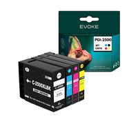 EVOKE 4x Inchiostro per stampante Canon PGI2500 Nero + Set colori XL | PGI 2500 CMYK Set colori