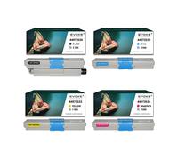 EVOKE 4x Toner per stampante OKI C301 | C301dn C321dn MC342dn Set CMYK Compatibile con: C301dn C321dn MC33 Kit di colori
