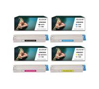 EVOKE 4x Toner per stampante OKI C853 | MC853 MC853dn MC873 MC873dn Set CMYK Compatibile con: MC853 MC853d Kit di colori