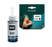 EVOKE Inchiostro per stampante Epson T6731 Nero | 70 ml | 4000 pagine | T6731BK Compatibile con: L1800 L80 nero