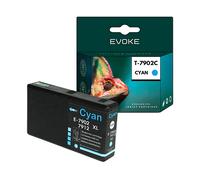 EVOKE Inchiostro per stampante Epson T7902 Ciano (cyan) | 25 ml | 2000 pagine Compatibile con: WorkForce P blu (ciano)