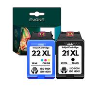 EVOKE Inchiostro per stampante HP 21 22 Nero Colore 1350 pagine Compatibile con: 1410 1415 D1560 F4180 F21 nero + colore