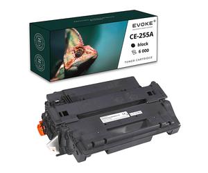EVOKE Toner per stampante HP CE-255A Nero | 6000 pagine | CE255A 55A Compatibile con: Laserjet P3010 P3015 nero