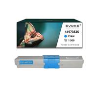 EVOKE Toner per stampante OKI C301 Ciano | 1500 pagine | 44973535 Compatibile con: C301dn C321dn MC332dn M blu (ciano)