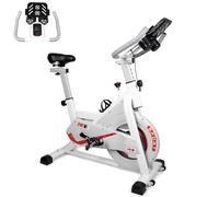 EVOLAND Cyclette per interni, Cyclette professionale, Display LCD, Cyclette da Casa con resistenza illimitata, Supporto per bollitore, Sedile regolabile,Bianco