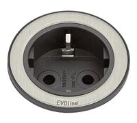 EVOline 159280001100 Multipresa ad incasso 1 parte acciaio inox, Nero 1 pz.