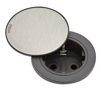 EVOline 159280003900 Multipresa ad incasso 1 parte acciaio inox, Nero 1 pz.