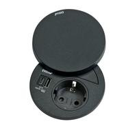 Evoline Circle80 Hide , Einbausteckdosenelemente, Con Presa Schuko, USB A/C