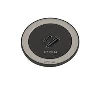 Evoline One Doppio USB C, Elemento Presa, Anello Acciaio Inox Spazzolato