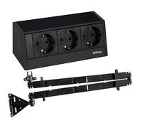 Evoline R-Dock - Presa per cassetto con passacavo Evoline Wing, 3 prese, 230 V, colore: Nero