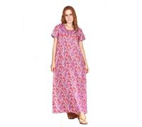 Evolove Maxi da donna in cotone con tasca laterale, scollo rotondo, maniche corte, lunghezza intera, abito da notte, Lavanda chiara., 3XL
