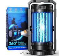 Evolpol Bug Zapper Outdoor Indoor 4200V Zanzariera Elettrica 4 in 1 Ricaricabile Zapper con Batteria 5000mAh & Faretti, Trappola per Mosche Portatile per Patio Esterno, Campeggio, Cortile, Pesca