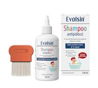 Evolsin - Shampoo pidocchi con pettine pidocchi e lendini per adulti e bambini a partire da 6 mesi - 120 ml trattamento pidocchi delicato sul cuoio capelluto - agisce in 15 minuti