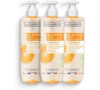 EVOLUDERM - Gel Detergente Brillante Vitamina C - 500 ml - 97% di origine naturale - Vegan - Fabbricazione Francese - Confezione da 3 x 500 ml