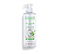 EVOLUDERM - Gel doccia a pioggia di cocco, senza sapone, fabbricato in Francia, dermatologicamente testato.
