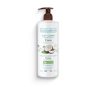 EVOLUDERM - Latte Corpo Nutriente Coco - 500 ml - 96% di Origine Naturale - Vegan - Fabbricazione Francese