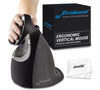 Evoluent Mouse verticale D Large (VMDL) - Mouse ergonomico cablato per laptop e PC con panno in microfibra Jestik