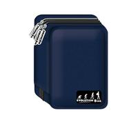 Evolution Bag Astuccio 3 Zip Blue Accessoriato Cancelleria Scuola Ragazzi