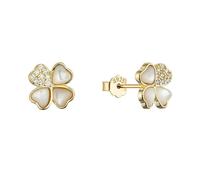 Evolution group Gold-plated Orecchini con mother-of-pearl and zirconi Four-leaf clover 11800.1