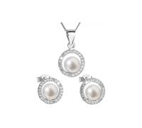 Evolution Group Pavon 29023.1 Parure di Lusso in Argento con Perle Autentiche - Parure di Gioielli