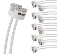 Evolution MR16 Zoccolo per lampada GU5.3 Base LED | Base in ceramica con cavo protetto in silicone da 0,75 mm² per lampadine LED e alogene | Max 100W 12V | Set da 20