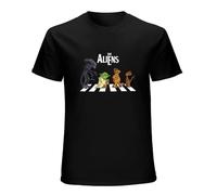 Evolution of Aliens Crossing The Road Funny Novelty T-Shirts Tee Top Adults Black XXL