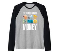 Evolution of Money Bitcoin Piano B Criptovaluta BTC HODL Maglia con Maniche Raglan