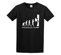 Evolution of Rock Climbing Hiking Outdoor O-Neck 100% Cotton Short Sleeve Unisex T-Shirt M