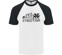 Evolution Of Welsh Rugby Player Union Divertente DA UOMO S/S Baseball T-Shirt