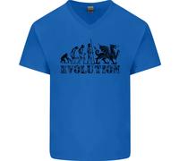 Evolution Of Welsh Rugby Player Union Divertente Uomo Scollo A V Cotone T-Shirt