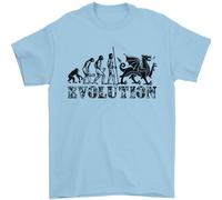 Evolution Of Welsh Rugby Player Union Divertente Uomo T-Shirt 100% Cotone