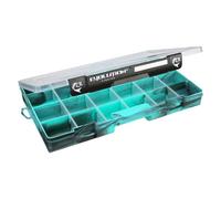 Evolution Outdoor 3700 Drift Series - Vassoio per attrezzatura da pesca - Verde schiuma marina, organizer colorato con scomparti rimovibili, coperchio trasparente, chiusura a 2 fermi, scatola