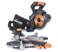 Evolution Power Tools R185SMS-Li Troncatrice scorrevole cordless per taglio multi-materiale, smusso 45°, bisello 50°, 850 W - Include lama TCT - da 185 MM, 3 anni di garanzia, Batteria non inclusa
