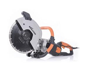 Evolution Power Tools - R300DCT 300 mm Sega da cemento - Motore da 2.400 W, non a benzina, capacità di taglio 115 mm, lama diamantata per muratura inclusa, seghe elettriche