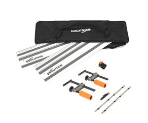 Evolution Power Tools ST1400-G2 Guida per Seghe Circolari/Binario | Universale per la maggior parte delle marche Makita, Bosch, Festool | 1,4 m (2 x 700 mm) Accessorio di arresto finale incluso